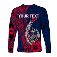 (Custom Personalised) Guam Fish Hook Long Sleeve Shirt Flag Color Style LT6 - Polynesian Pride