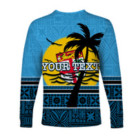 (Custom Personalised)Bula Fiji Long Sleeve Shirt Tapa LT6 - Polynesian Pride