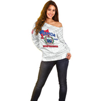 Samoa Independence Off Shoulder Sweater 2023 White Style LT6 - Polynesian Pride