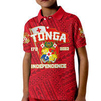 Tonga Independence Kid Polo Shirt 2023 Red Style LT6 Kid Red - Polynesian Pride