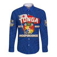 Tonga Independence Long Sleeve Button Shirt 2023 Blue Style LT6 Unisex Blue - Polynesian Pride