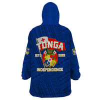 Tonga Independence Wearable Blanket Hoodie 2023 Blue Style LT6 - Polynesian Pride