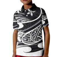 Polynesian Tribal Kid Polo Shirt Black LT6 Kid Black - Polynesian Pride