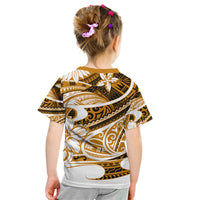 Polynesian Tribal Kid T Shirt Gold LT6 - Polynesian Pride