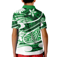 Polynesian Tribal Kid Polo Shirt Green LT6 - Polynesian Pride