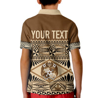 Personalised Tonga Independence Day Kid Polo Shirt Ngatu Tapa Style LT7 - Polynesian Pride