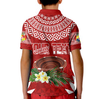 Personalised Tonga Independence Day Kid Polo Shirt Kumete Kava Bowl With Plumeria LT7 - Polynesian Pride