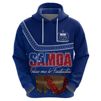 Custom Samoa Independence Day Hoodie Kava and Ula Fala Sail With Faith LT7 Zip Hoodie Blue - Polynesian Pride