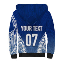 Personalised Samoa Rugby Sherpa Hoodie Manu Samoa Gradient Blue LT7 - Polynesian Pride