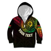 Personalised Vanuatu Kid Hoodie Turtle Chest Tattoo Flag Color LT7 - Polynesian Pride