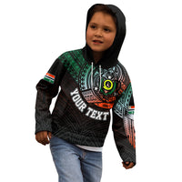 Personalised Vanuatu Kid Hoodie Turtle Chest Tattoo Flag Color - Penama LT7 - Polynesian Pride