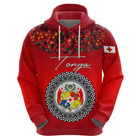 Custom Tonga Hoodie Emancipation Day Unique Kahoa Heilala Flower Red LT8 Zip Hoodie Red - Polynesian Pride