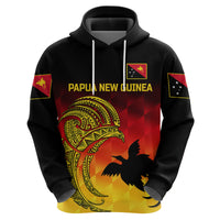 Custom Papua New Guinea Barramundis Cricket Hoodie Birds of Paradise Paradisaea Raggiana Original Gradient Flag Vibes LT8 Zip Hoodie Black - Polynesian Pride