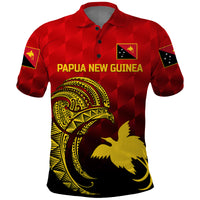 Custom Papua New Guinea Barramundis Cricket Polo Shirt Birds Of Paradise Paradisaea Raggiana Original Red LT8 Red - Polynesian Pride