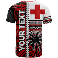 Tonga Kupesi Ngatu T-Shirt - Proud Tonga Flag and Palm Tree Custom Personalised LT9 - Polynesian Pride