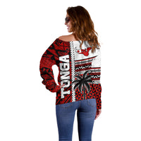 Tonga Independence Day Off Shoulder Sweater Proud Tongan Emancipation with Kupesi Ngatu LT9 - Polynesian Pride