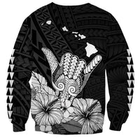 (Custom Personalised) Hawaii Shaka Sign Sweatshirt Black Version LT9 - Polynesian Pride