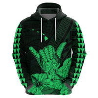 Hawaii Shaka Sign Hoodie Green Version LT9 Zip Hoodie Green - Polynesian Pride