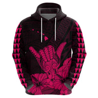 Hawaii Shaka Sign Hoodie Pink Version LT9 Zip Hoodie Pink - Polynesian Pride