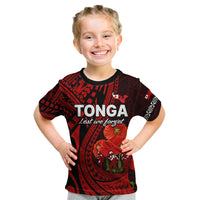 (Custom Personalised) Tonga ANZAC Day Kid T Shirt Lest We Forget Red Version LT9 Youth XL Size14 - Polynesian Pride