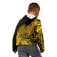 Polynesian Tahiti Island Kid Hoodie The Wave of Water - Gold LT9 - Polynesian Pride