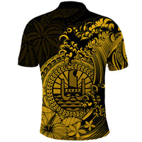 Polynesian Tahiti Island Polo Shirt The Wave of Water Gold LT9 - Polynesian Pride