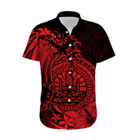 Polynesian Tahiti Island Hawaiian Shirt The Wave of Water - Red LT9 - Polynesian Pride