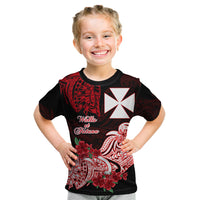 Wallis et Futuna Kid T Shirt Polynesian Floral Tribal LT9 Black - Polynesian Pride