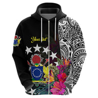 Custom Cook Island Hoodie Tribal Polynesian and Tropical Flowers LT9 - Polynesian Pride