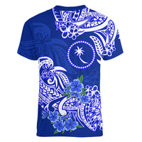 FSM Chuuk State Women V Neck T Shirt Polynesian Floral Tribal LT9 - Polynesian Pride