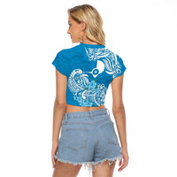 FSM Yap State Raglan Cropped T Shirt Polynesian Floral Tribal LT9 - Polynesian Pride