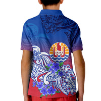 (Custom Personalised) Tahiti Kid Polo Shirt Polynesian Floral Tribal LT9 - Polynesian Pride
