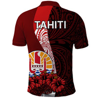 Tahiti Polo Shirt Polynesian Coat Of Arm With Hibiscus LT9 - Polynesian Pride