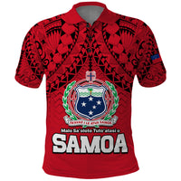 Custom Polynesian Independent State of Samoa Red Polo Shirt LT9 Red - Polynesian Pride