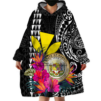 Kakau Tribal Hawaiian Kanaka Maoli Wearable Blanket Hoodie LT9 - Polynesian Pride