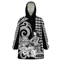 Aloha Hula Girl Hawaiian Tribal and Simple Kakau Wearable Blanket Hoodie LT9 Unisex One Size - Polynesian Pride
