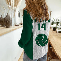 (Custom Text And Number) Hawaii Volleyball Women Casual Shirt Hawaiian Kakau White Style LT14 - Polynesian Pride