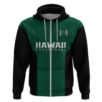 Hawaii Volleyball Hoodie Hawaiian Kakau Green Style LT14 - Polynesian Pride