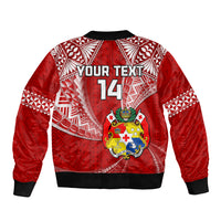 (Custom Text And Number) Tonga Rugby Bomber Jacket Mate Maa Tonga Pacific Tongan Ngatu LT14 - Polynesian Pride