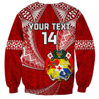 (Custom Text And Number) Tonga Rugby Sweatshirt Mate Maa Tonga Pacific Tongan Ngatu LT14 - Polynesian Pride