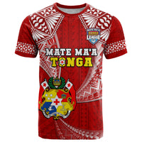 (Custom Text and Number) Tonga Rugby T Shirt Mate Maa Tonga Pacific Tongan Ngatu LT14 Red - Polynesian Pride