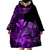 (Custom Personalised) Hawaii Monk Seal Wearable Blanket Hoodie Polynesian Kakau With Kanaka Purple LT14 - Polynesian Pride