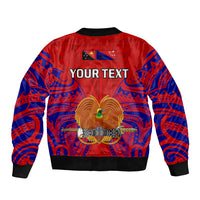 (Custom Personalised) Papua New Guinea Sleeve Zip Bomber Jacket Central Province Mix Coat Of Arms Polynesian Art LT14 - Polynesian Pride