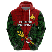 Custom Papua New Guinea Hoodie Chimbu Province Mix Coat of Arms Polynesian Art LT14 - Polynesian Pride