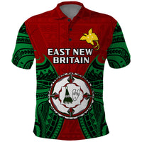 Papua New Guinea Polo Shirt East New Britain Province Mix Coat Of Arms Polynesian Art LT14 Red - Polynesian Pride