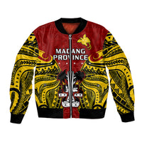 Papua New Guinea Bomber Jacket Madang Province Mix Coat Of Arms Polynesian Art LT14 Unisex Red - Polynesian Pride