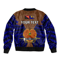 (Custom Personalised) Papua New Guinea Sleeve Zip Bomber Jacket Manus Province Mix Coat Of Arms Polynesian Art LT14 - Polynesian Pride