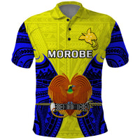 Papua New Guinea Polo Shirt Morobe Province Mix Coat Of Arms Polynesian Art LT14 Yellow - Polynesian Pride
