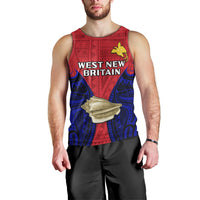 (Custom Personalised) Papua New Guinea Men Tank Top West New Britain Province Mix Coat Of Arms Polynesian Art LT14 - Polynesian Pride