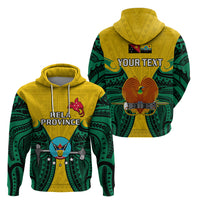Custom Papua New Guinea Hoodie Hela Province Mix Coat of Arms Polynesian Art LT14 Pullover Hoodie Yellow - Polynesian Pride